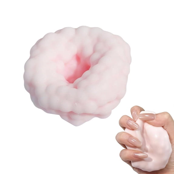 Crunchy Squishy Noisy Stress Balls Ice Skin Fidget Sensory Toys,Crunchy Stress Ball, Slow Rise Squishy Fidget Toy for Anxiety Relief, Handmade Moldable Squeeze Ball for Kids Adults(Pink*1)