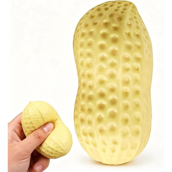 Crunchy Squishy Peanut, Stress Ball with Crunchy Tactile Feel, Sensory Fidget Squeeze Toy for Adults, Great Desk Accessory for Anxiety Relief, Sensory Play and Daily Stress Reduction