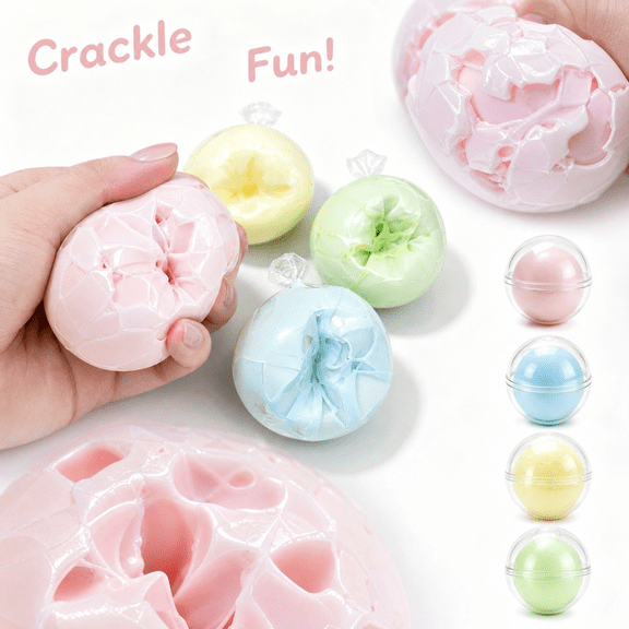 Crunchy Squishy Wax Cracking Squishy Ball with Clear Protective Shell Squishy Stress Relief Toys Fidget Squishy