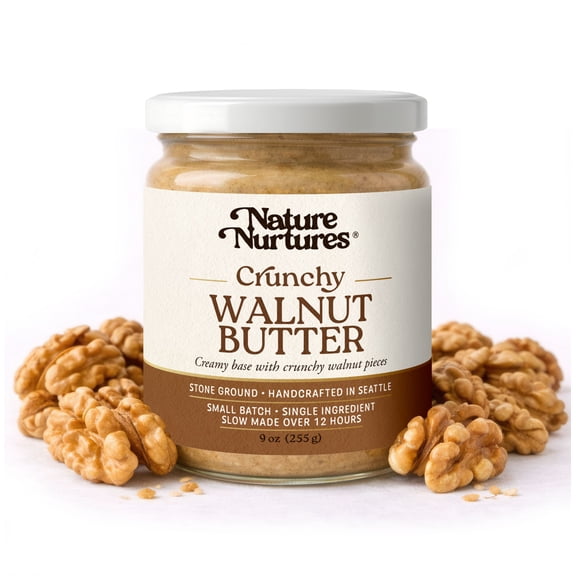 Crunchy Walnut Butter | Raw Stone Ground | Small Batch | No Added Sugar | No Palm Oil | Made in USA