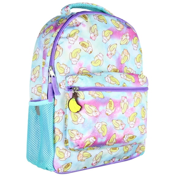 Crunchyroll Bananya Anime Cartoon Tabby Bananyako Galaxy Toss Print Backpack 16"