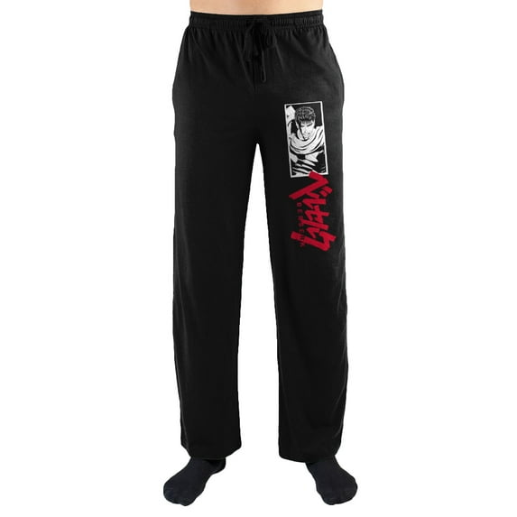 Crunchyroll Berserk Guts Anime Manga Logo Print Men's Sleepwear Sleep Pajama Pants-Large