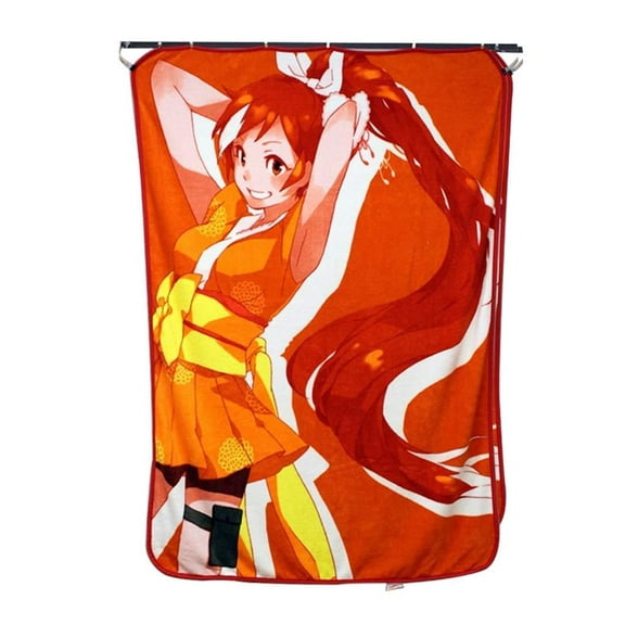 just funky crunchyroll hime fleece throw blanket/tapestries decorative wall hanging - gift, sofa/bed kids blanket, coral fleece 220 gsm, 45"x60"