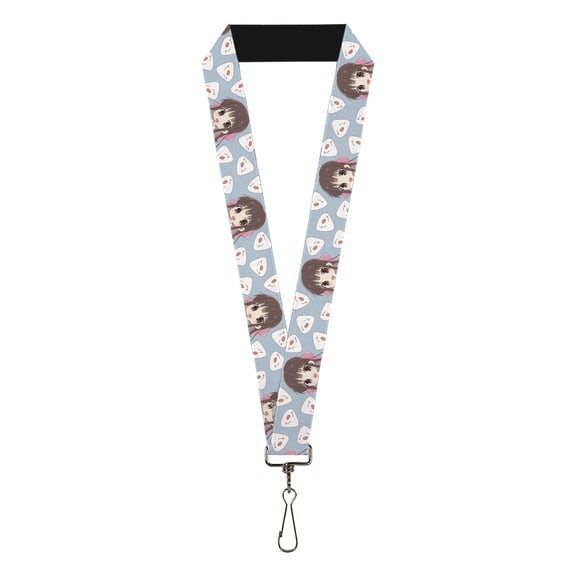 Crunchyroll Lanyard, Fruits Basket Chibi Tohru Honda and Rice Ball Light Blue, Elastic