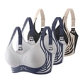 thumbnail image 1 of Crunowin 3PC Women's Bras, Seamless Sponge Underwear Soft Support Comfortable Breathable Bra Dark Gray 2XL, 1 of 2