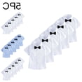 thumbnail image 1 of Crunowin 5PC Boys And Girls School Uniform Cotton Shirt Short Sleeve Bow Tie Kids Tops Black Size 2T, 1 of 9
