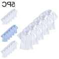 thumbnail image 1 of Crunowin 5PC Boys And Girls School Uniform Cotton Shirt Short Sleeve Button Down Kids Tops Blue Size 14, 1 of 9