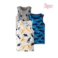 thumbnail image 1 of Crunowin Boys And Girls 3-Pack Summer Tank Tops, Easy-Wear School Colorful Print Breathable Cotton Kids Comfort Vest Size 6 Gray, 1 of 3