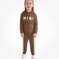 thumbnail image 1 of Crunowin Boys And Girls Cotton Outfit Sets Soft Stretchy Fleece Hoodie and Pants Fall Casual Comfort Wear Brown Size 12, 1 of 8