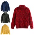 thumbnail image 1 of Crunowin Boys And Girls High Neck Pullover Sweater Fall Winter Lightweight Kids Cozy Casual Wear Tops Yellow Size 2T, 1 of 4