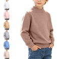 thumbnail image 1 of Crunowin Boys And Girls Knit Sweater Half Turtleneck Long Sleeve Pullover Winter Essentials Casual Tops White Size 9, 1 of 10