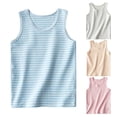 thumbnail image 1 of Crunowin Boys And Girls Summer Tank Tops Striped Round Neck Lightweight Stretchy Cotton Casual Top Coffee Size 7, 1 of 5