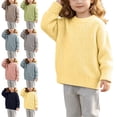 thumbnail image 1 of Crunowin Boys And Girls Winter Thick Pullover Knit Sweater Solid Color Warm Loose Kids Cozy Casual Tops Pink Size 18M, 1 of 10