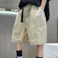 thumbnail image 1 of Crunowin Boys Cargo Shorts With Big Pockets Lightweight Fabric Casual Loose Summer Everyday Shorts Khaki Size 13 Years, 1 of 4