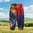 thumbnail image 1 of Crunowin Boys Cotton Pants Loose Cuffed Bottom Mosquito Repellent Design Lightweight Casual Pants Red Size 4T, 1 of 3