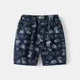 thumbnail image 1 of Crunowin Boys Denim Summer Shorts Printed Animal Elastic Waist Lightweight Versatile Casual Wear Jeans Navy Size 4 Years, 1 of 3