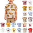 thumbnail image 1 of Crunowin Boys Girls Casual T-shirts, Summer Pullover Tops Short Sleeve Crew Neck Tops Blue 8 Years, 1 of 10