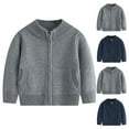 thumbnail image 1 of Crunowin Boys Knit Cardigans Fall Winter Lightweight School Cozy Sweaters Gray Size 3 Years, 1 of 9