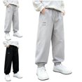 thumbnail image 1 of Crunowin Boys Quick Dry Sport Pants, Lightweight Elastic Waist Loose Kids Fall Winter Outdoor Pants Gray 5-6 T, 1 of 10