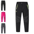 thumbnail image 1 of Crunowin Boys Softshell Outdoor Cotton Pants Waterproof & Windproof Fleece Lined Side Pockets Ankle Cuff Black Size 13, 1 of 9