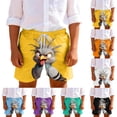thumbnail image 1 of Crunowin Boys Summer Shorts Cute Graphics Loose Front Pockets Beach Shorts Yellow Size 5T, 1 of 10