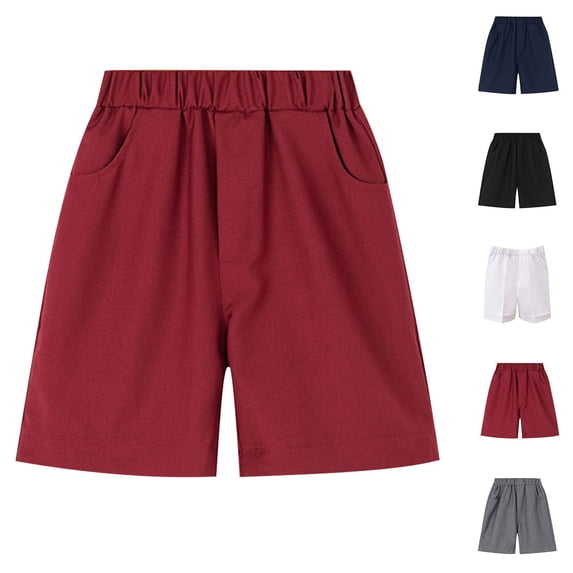 Crunowin Boys Summer Shorts Elastic Waist Quick-Dry Pockets Everyday Shorts Gray Size 4T