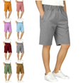 thumbnail image 1 of Crunowin Boys Uniform Cotton Shorts Full Elastic Waist Five Inch Inseam Front & Back Pockets Back to School Essential Gray Size 15, 1 of 7