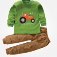 thumbnail image 1 of Crunowin Boys and Girls Cotton Outfit Sets Lightweight T-Shirt Graphic Long Sleeve Round Neck Top and Elastic Waist Long Pants Green Size 5T, 1 of 2