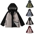 thumbnail image 1 of Crunowin Boys and Girls Hooded Jackets, Fall Lightweight Windproof Waterproof Fleece Kids Sporty Outerwear Blue 15/16, 1 of 8