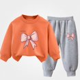 thumbnail image 1 of Crunowin Boys and Girls Outfit Sets Lightweight Bow Motif Long Sleeve Hooded Top and Elastic Waist Long Pants Orange Size 3T, 1 of 2