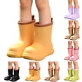 thumbnail image 1 of Crunowin Boys and Girls Rain Boots, Fashion Solid Color Short EVA Non-Slip Lightweight Shoes Purple 8.5, 1 of 9