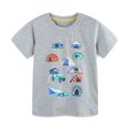 thumbnail image 1 of Crunowin Boys and Girls Short Sleeve T-Shirt Round Neck Car Print Summer Lightweight Casual Wear Top Gray Size 3T, 1 of 7