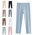 thumbnail image 1 of Crunowin Girls And Boys Casual Sleep Pants, Cotton Elastic Waist Sporty Spring Fall Pants Beige 8-9 T, 1 of 6
