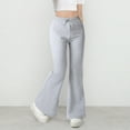 thumbnail image 1 of Crunowin Girls Cargo Pants Flared Bell Bottom Design Elastic Waist Lightweight Side Pockets Utility Trendy Casual Pants Gray Size 16, 1 of 6