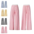 thumbnail image 1 of Crunowin Girls Casual Wide Leg Pants, Gingham Loose Elastic Waist Cotton Fabric Kids Summer Everyday Pants Pink 12-13 T, 1 of 5
