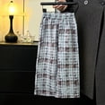 thumbnail image 1 of Crunowin Girls Cotton Pants Gingham Checkered Wide Leg Loose Mosquito Repellent Design Casual Pants Blue Size 3T, 1 of 4