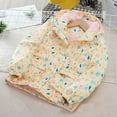 thumbnail image 1 of Crunowin Girls Hooded Jackets, Windproof Waterproof Floral Print Fleece Kids Sporty Outerwear Beige 6, 1 of 3