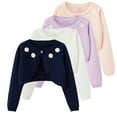 thumbnail image 1 of Crunowin Girls Lightweight Cardigans Floral Openwork Lightweight Spring Fall Fashionable Sweaters Pink Size 13 Years, 1 of 8