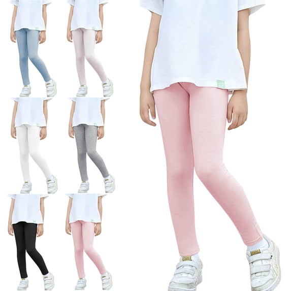 Crunowin Girls Modal Leggings, Thin Fabric Casual Sporty Outerwear Elastic Waist Kids Fall Pants Black 9-10 T