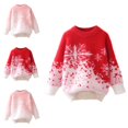 thumbnail image 1 of Crunowin Girls Mohair Print Knit Sweater Crew Neck Long Sleeve Pullover Fall Winter Casual Tops Red Size 15, 1 of 1