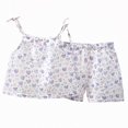 thumbnail image 1 of Crunowin Girls Outfit Sets Lightweight Sleeveless Round Neck Tank Top and Elastic Waist Shorts Lightweight Purple Size 7, 1 of 2
