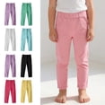 thumbnail image 1 of Crunowin Girls Pencil Fit Casual Pants, Elastic Waist Comfort Cotton Kids Spring Summer Everyday Pants Black 4 T, 1 of 10
