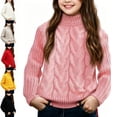 thumbnail image 1 of Crunowin Girls Pullover Sweater Half Turtleneck Fall Winter Kids Cozy Tops Yellow Size 7, 1 of 7
