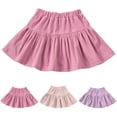 thumbnail image 1 of Crunowin Girls Short Skirts Elastic Waist Lightweight Summer Comfort Playtime Skirts Beige Size 1T, 1 of 7