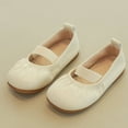 thumbnail image 1 of Crunowin Girls' Slip On Shoes Soft Sole Loafer Flats Dots Design Princess Style Casual Shoes Beige Size 7, 1 of 5