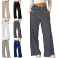 thumbnail image 1 of Crunowin Girls Sporty Pants, Cotton Lightweight Elastic Waist Pockets Stripe Spring Summer Everyday Wear White 6-7 T, 1 of 9