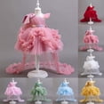 thumbnail image 1 of Crunowin Girls Summer Dress Sleeveless Round Neck Tulle Fabric Long Train & Sparkly Birthday Stage Formal Gown Pink Size 7/8, 1 of 9