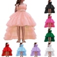 thumbnail image 1 of Crunowin Girls Summer Dress Sleeveless Round Neck Tulle Fabric Train & Sparkly Stage & Pageant Gown Green Size 3T, 1 of 8