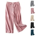 thumbnail image 1 of Crunowin Girls Summer Pants, Wide Leg Lightweight Pleated Chiffon Kids Comfort Pants Pink 2T, 1 of 4