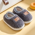 thumbnail image 1 of Crunowin Girls' Warm Fuzzy Indoor Slippers Winter Anti-Slip Sole Fleece Lining Cozy Fuzzy Shoes Gray Size 8.5, 1 of 5